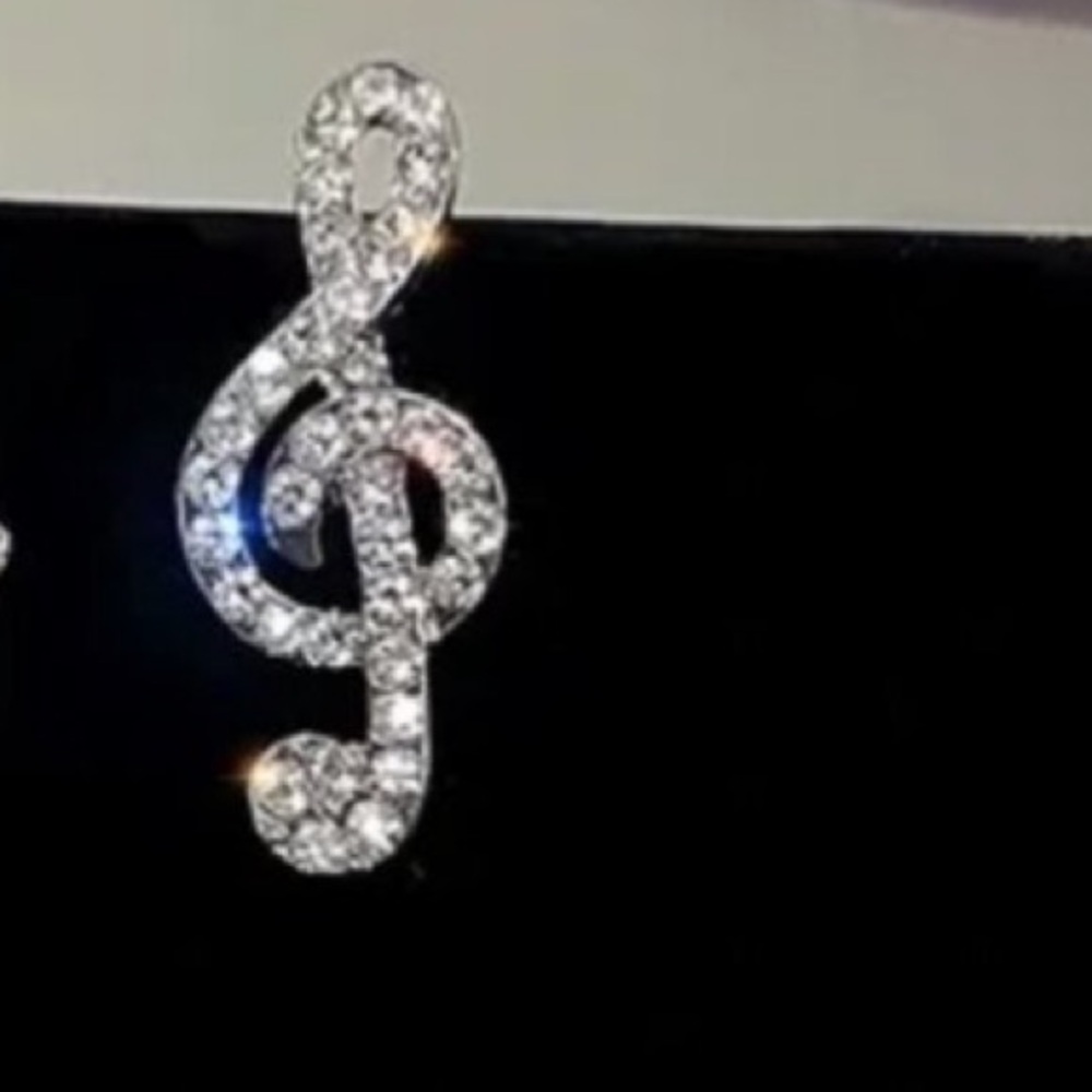 Silver Music Notes Earrings